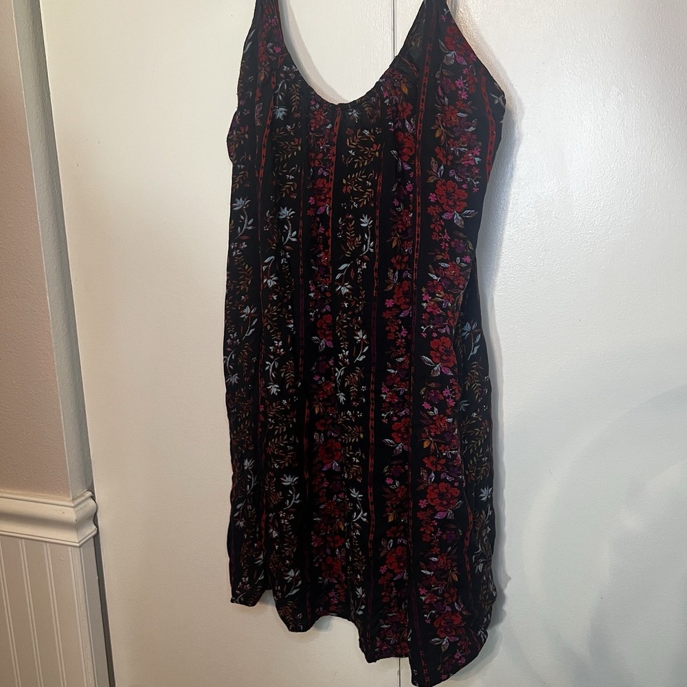 Volcom Sundress Women's Printed Sleeveless Summer Short Dress Strappy  Sz L/14